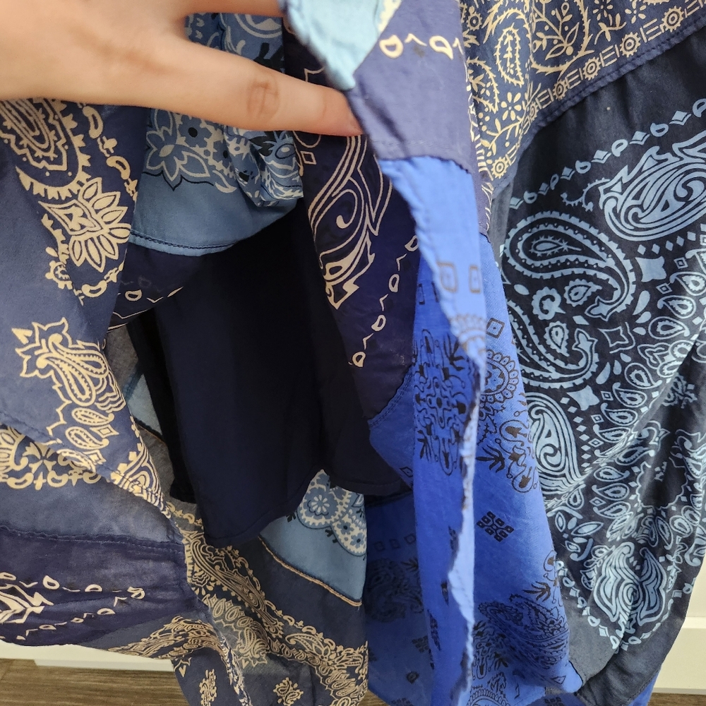 Anthropologie Holding Horses Blue Bandana Dress Midi XS - Picture 9 of 12